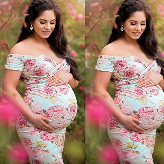 Vestido de maternidad con escote en V cruzado y manga corta