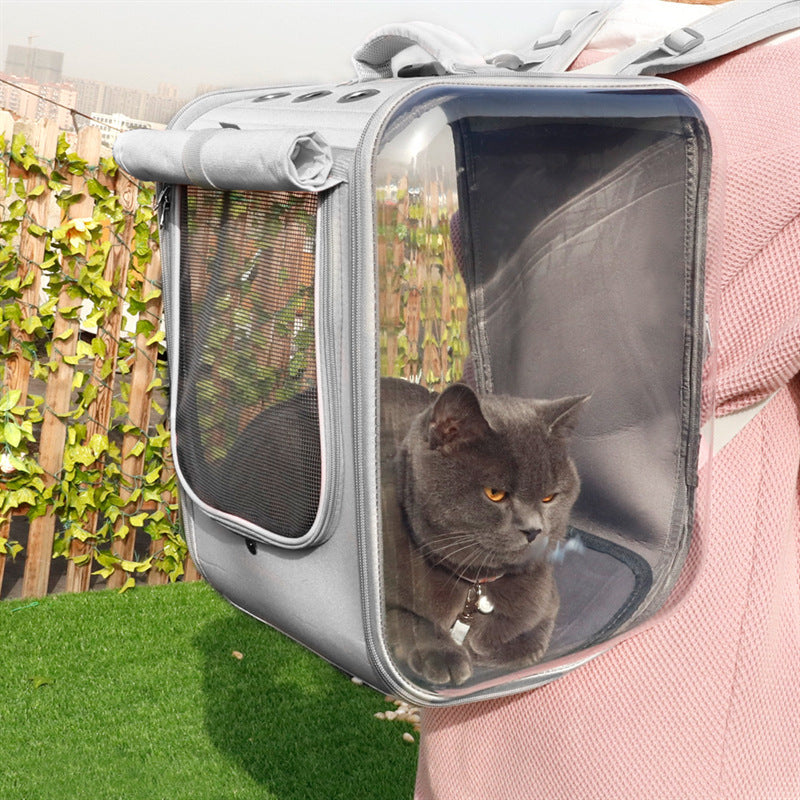 Mochila transportadora de viajes transpirable para mascotas y gatos