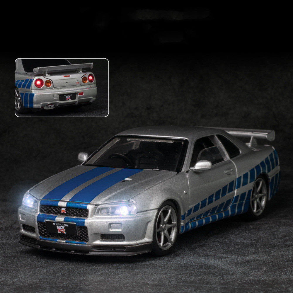 Coche a escala modelo Nissan skyline R34 GT-R de la película fast and furious