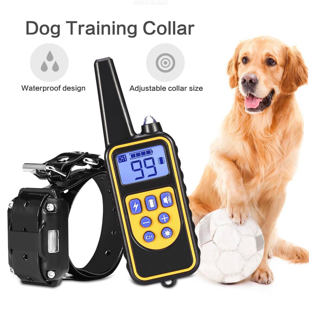 Collar de entrenamiento eléctrico para perros de 800 m con dispositivo antiladridos