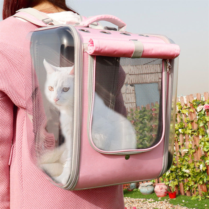 Mochila transportadora de viajes transpirable para mascotas y gatos